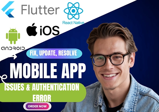 Gig Preview - Fix bugs in react flutterflow flutter apps fix ads issues, authentication errors