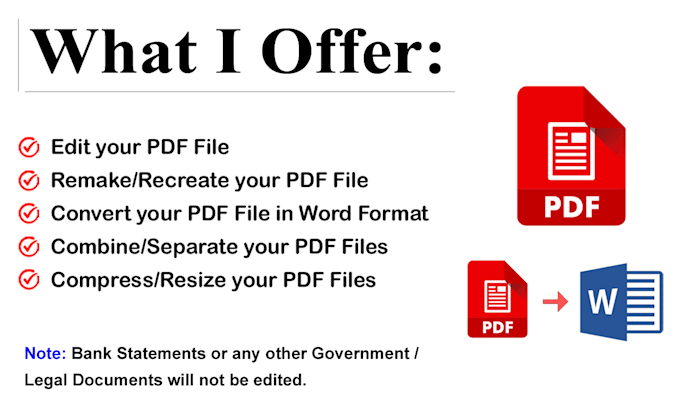 Gig Preview - Edit and remake your PDF files