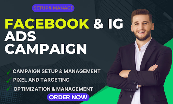 Gig Preview - Setup and manage facebook ads meta fb ad campaign advertising marketing campaign