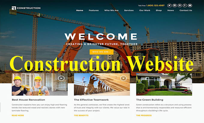 Gig Preview - Create professional construction, roofing and hvac wordpress website