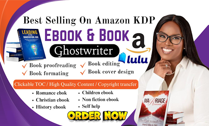 Gig Preview - Be ebook writer, non fiction ebook ghostwriter KDP book writer ghost book writer