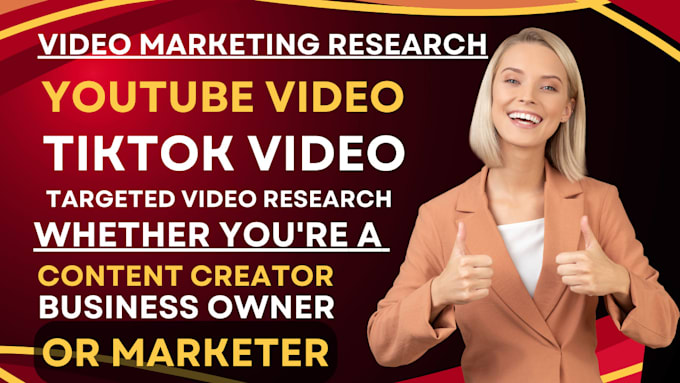 Gig Preview - Professional video marketing research for youtube and tiktok for organic growth