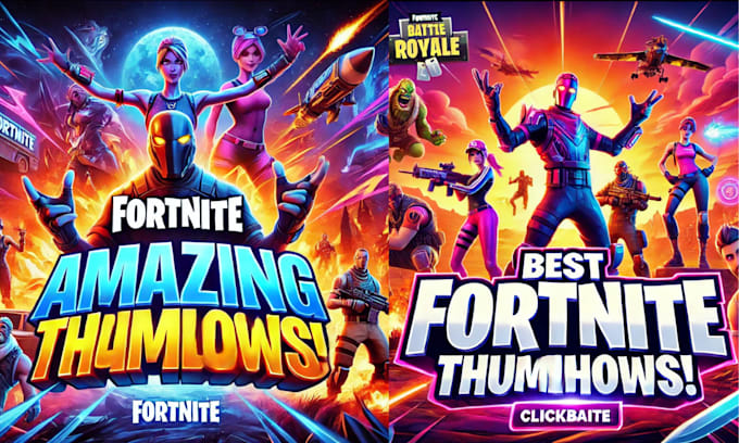 Gig Preview - Design stunning, clickbait and HD fortnite thumbnail 3d