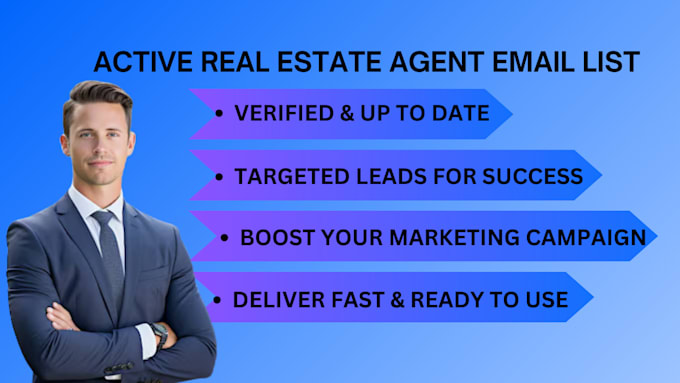 Gig Preview - Provide active real estate agents email list