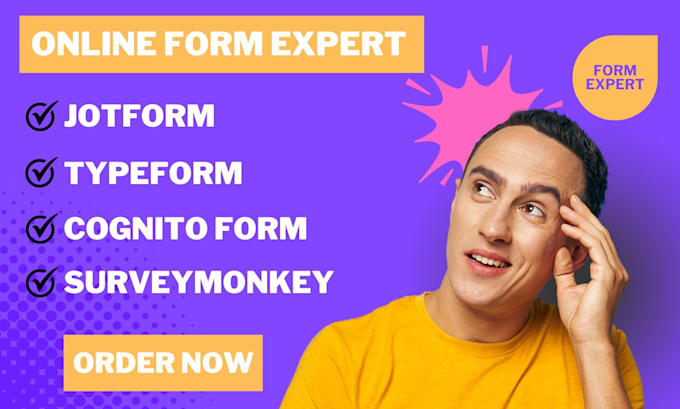 Gig Preview - Create jotform, typeform, cognito form, and surveymonkey