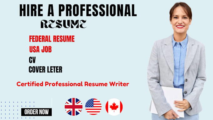 Gig Preview - Deliver federal resume writing, professional resume and cover letter