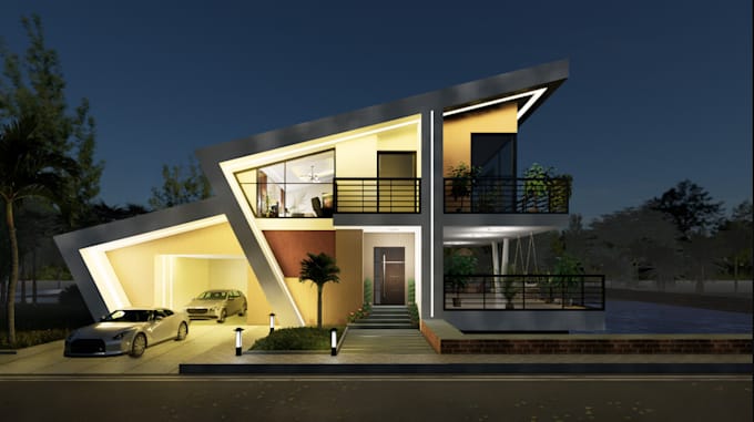 Gig Preview - Elevate house design,modern house facade,render outdoor terrace,interior archviz