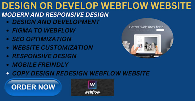 Gig Preview - Develop, update webflow website, convert figma to webflow, webflow developer pro