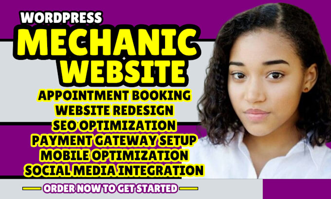 Gig Preview - Mechanical garage website car repair website auto repair website landing page