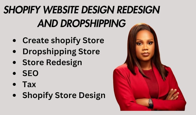 Gig Preview - Setup shopify store design and redesign store shopify dropshipping store