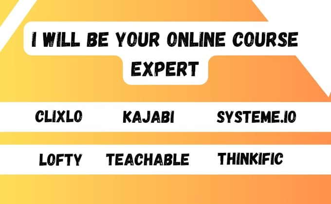 Gig Preview - Clixlo lofty kajabi teachable thinkific systeme io course website funnel podia