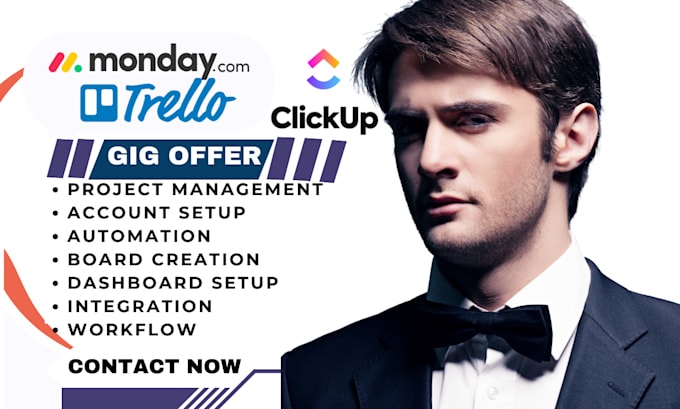 Gig Preview - Project management integrations monday automations with monday com asana trello