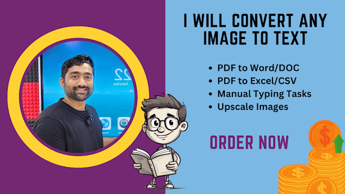 Gig Preview - Convert any PDF, image to word, excel, ppt, manual typing