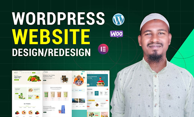 Gig Preview - Design, redesign  responsive wordpress website development and ecommerce store