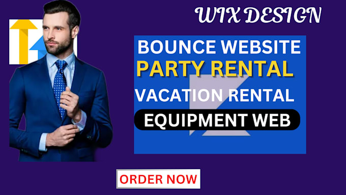 Gig Preview - Build wix bounce house web party rental airbnb sqaurespace website equipment poa