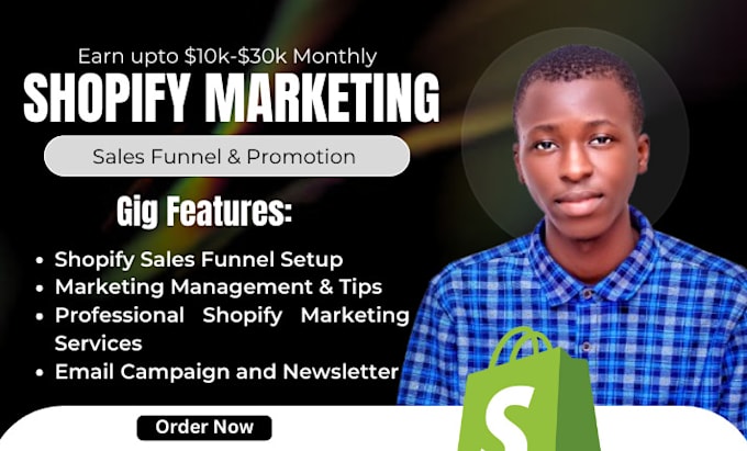 Gig Preview - Design a strategic shopify sales funnel with expert shopify marketing strategies