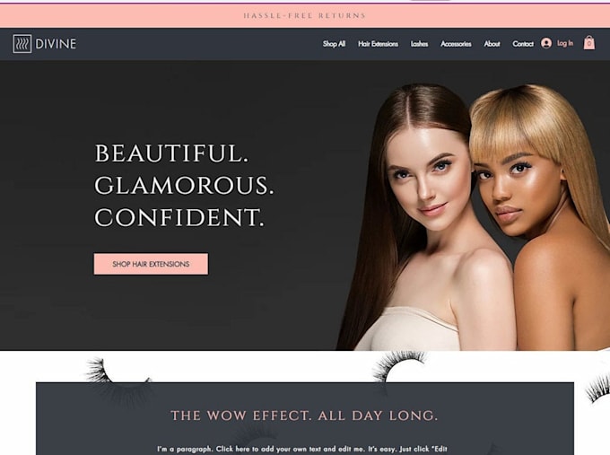 Gig Preview - Shopify hair extension website, wix hair extension website, shopify hair website