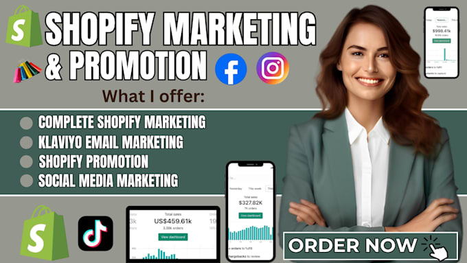 Gig Preview - Do shopify marketing salesfunnel, promote shopify store to boost shopify sales