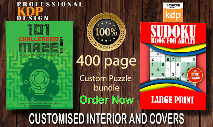 Gig Preview - Create sudoku word search mazes and crossword activity puzzle books for kids