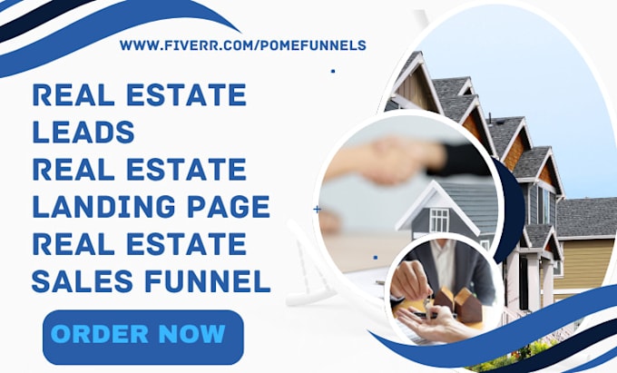 Gig Preview - Do real estate leads real estate landing page real estate investor sales funnel