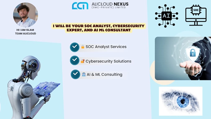 Gig Preview - Be your soc analyst, cybersecurity expert, and ai ml consultant