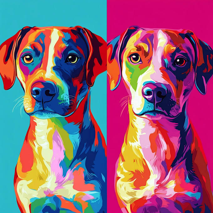 Gig Preview - Do coloufull pop art for your pet or favorite animal