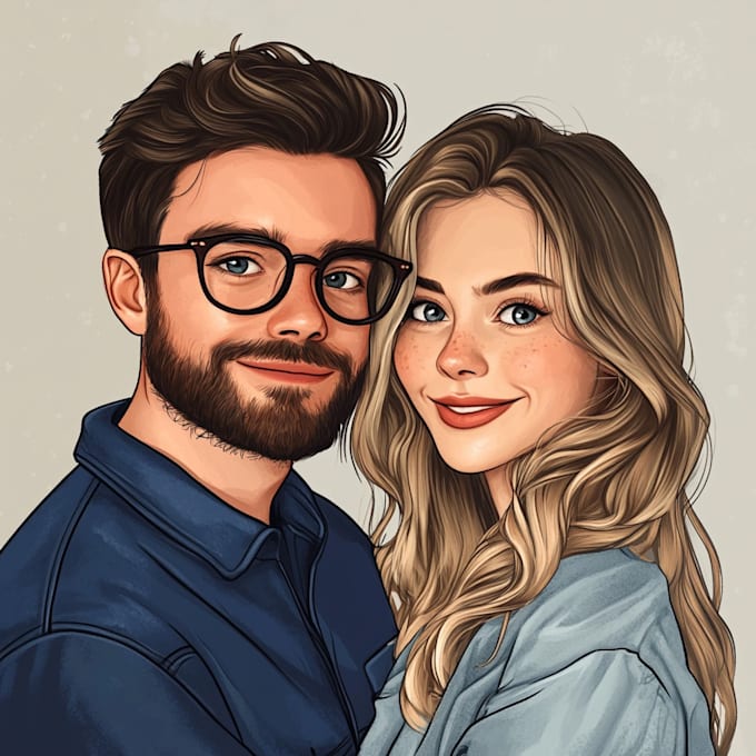 Bestseller - draw couple portrait illustration from your photo