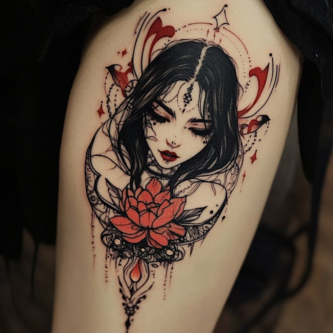 Bestseller - do custom tattoo design , anime , traditional or realistic sleeve tattoo artist