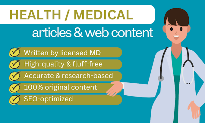 Bestseller - write SEO optimized medical articles and health content