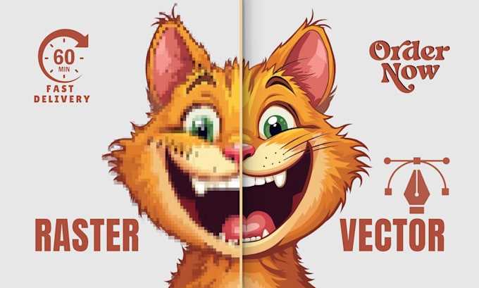 Gig Preview - Convert raster images to vector files with perfection, vector tracing in 60 mins