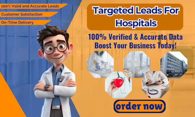 Gig Preview - Get targeted hospital leads with verified email and contact