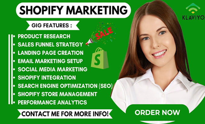 Gig Preview - Do shopify marketing, ,ecommerce marketing shopify traffic