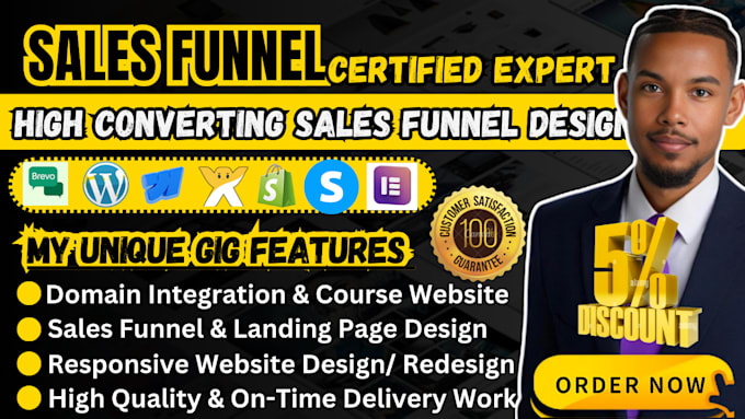 Bestseller - build sales funnel in gohighlevel, clickfunnels, duda, systeme io, landing page