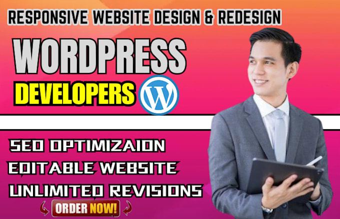 Bestseller - responsive wordpress website design and redesign with modern restaurant website