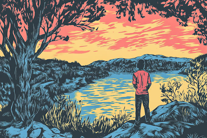 Gig Preview - Create awesome linocut illustration or linocut imitation