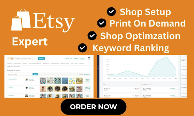 Gig Preview - Etsy shop keyword rank etsy jewelry etsy print on demand etsy promotion etsy seo