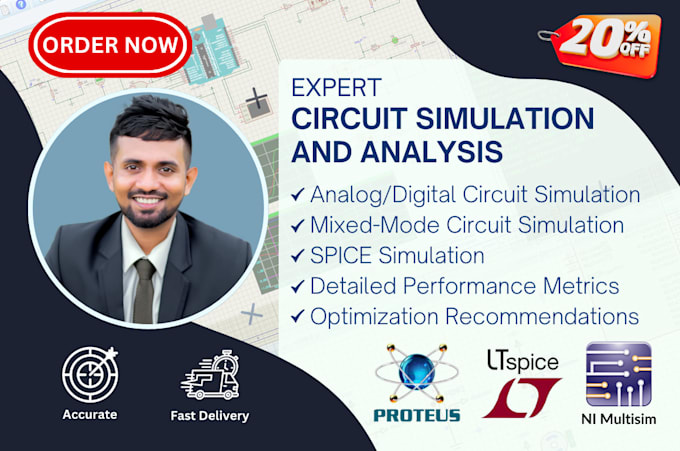 Gig Preview - Offer circuit simulation using proteus, ltspice, and multisim