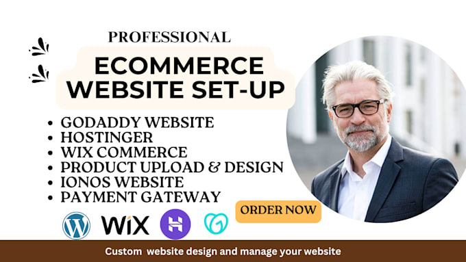 Gig Preview - Do ecommerce godaddy hostinger bluehost ionos website, shopify, wix ecommerce