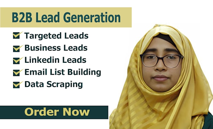 Bestseller - do b2b lead generation, email list building, linkedin leads and business lead