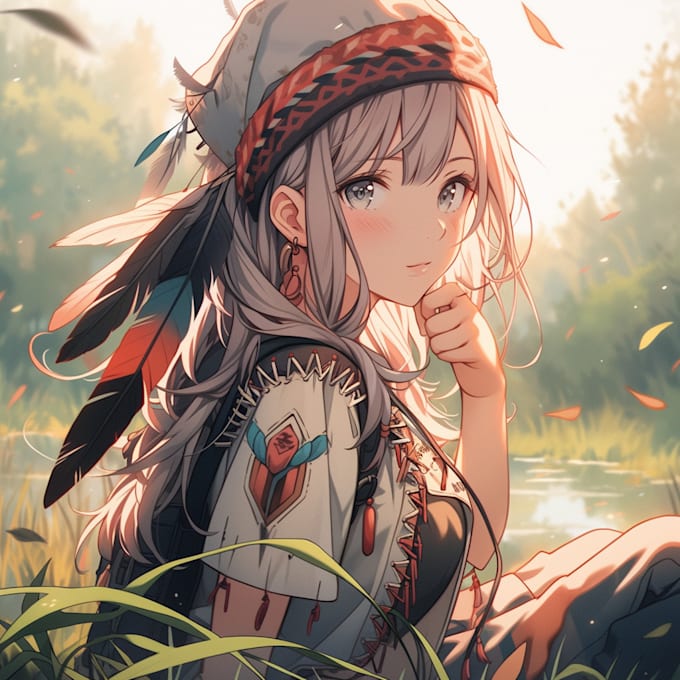 Bestseller - draw anime character concept color scenery background illustration