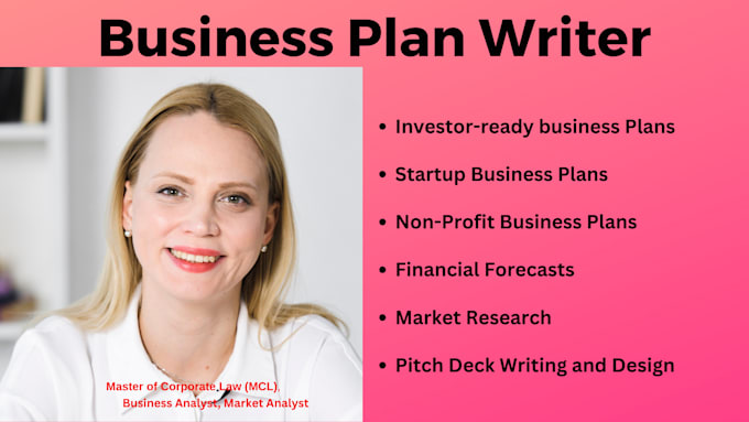 Gig Preview - Be your business plan writer and pitch deck designer