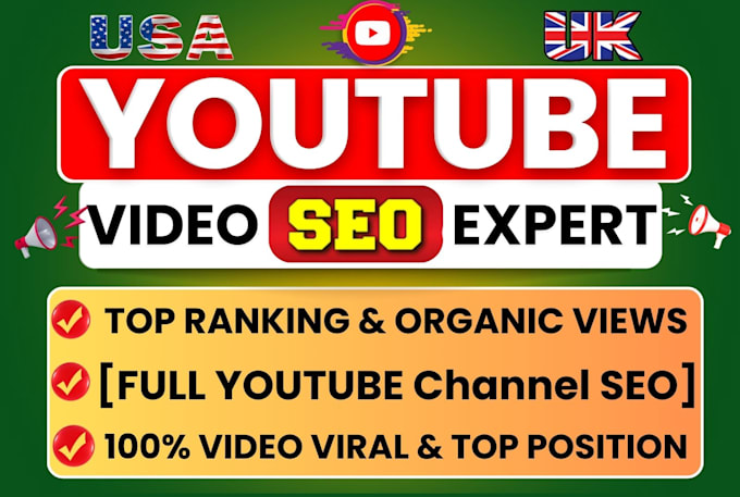 Gig Preview - Full youtube video SEO service USA music video promotion , expert