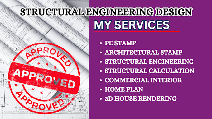 Gig Preview - Usa pe stamp for architectural structural engineering drawing florida california