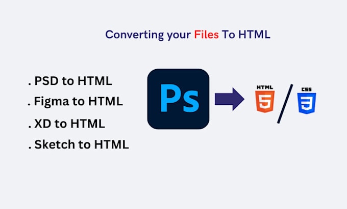 Gig Preview - Convert psd to html figma to html xd to html css bootstrap 5 responsive website