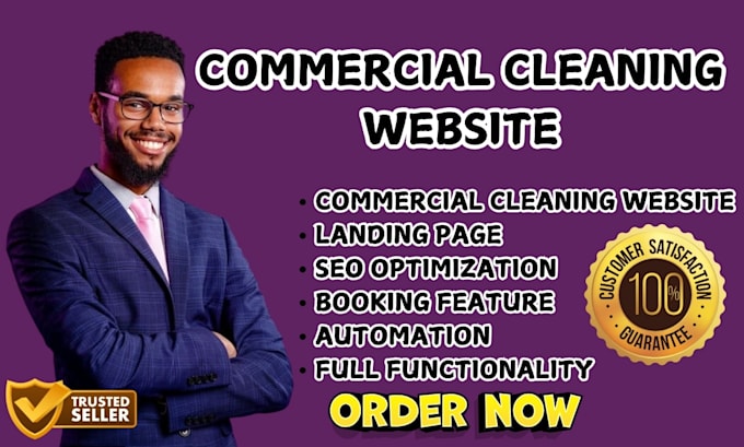 Gig Preview - Commercial cleaning website residential cleanin bookingkoala janitorial website