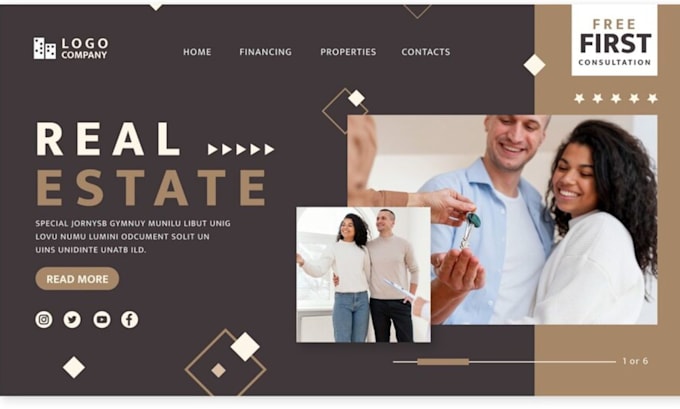 Gig Preview - Build property wix website, property management website real estate wix redesign