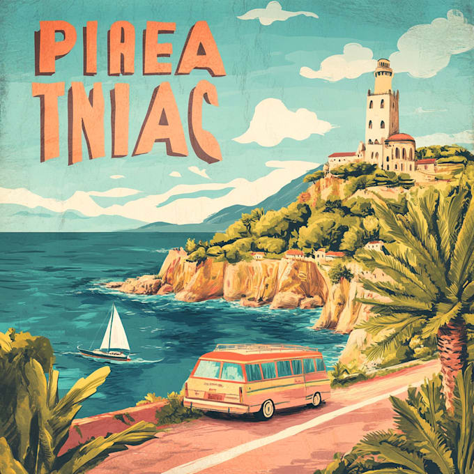 Gig Preview - Design the best retro vintage travel poster