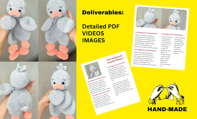 Gig Preview - Write amigurumi crochet pattern with step pictures tutorial and video for etsy