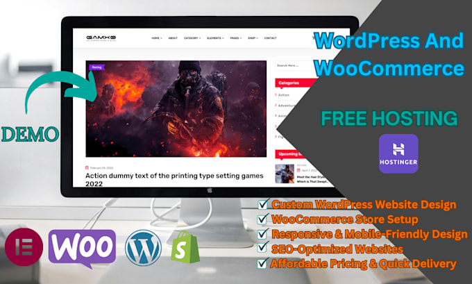 Gig Preview - Setup professional wordpress websites with woocommerce