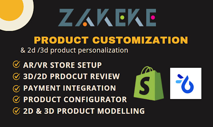 Gig Preview - Set up and integrate shopify store with zakeke, kickflip customily teeinblue